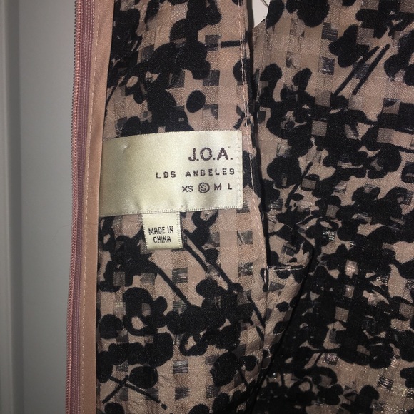 J.O.A Los Angeles dusty pink and black checked cherry blossom dress | size S - Picture 7 of 10
